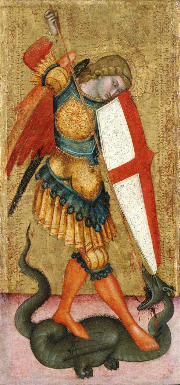 Szent Mihály és a sárkány alkotó: Sienese School of the 14th century