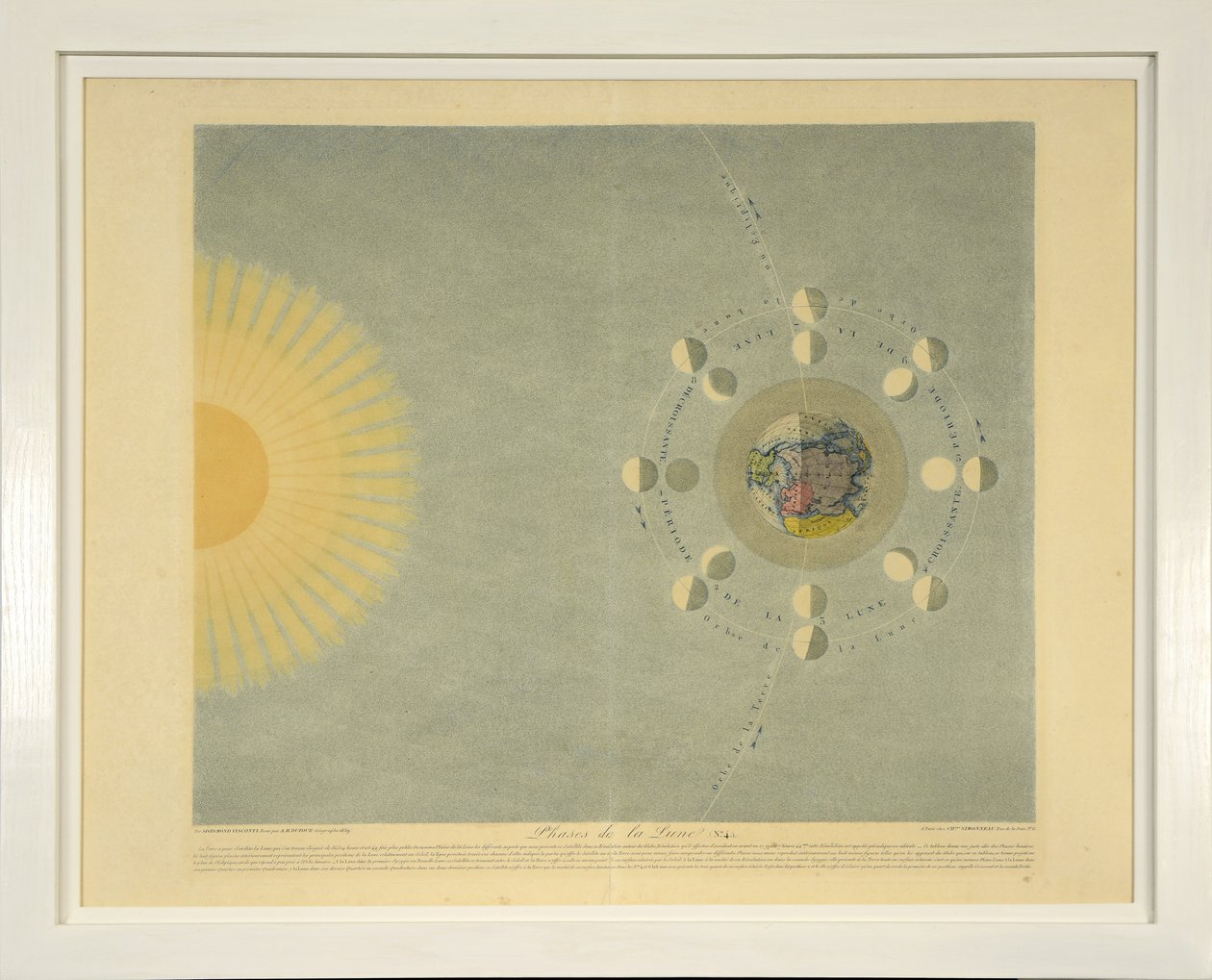 A Hold fázisai (4. sz.), a Tableaux du Systeme Planetaire, pub. Párizs, 1839 (stiffle-metszet) alkotó: Sigismond Visconti