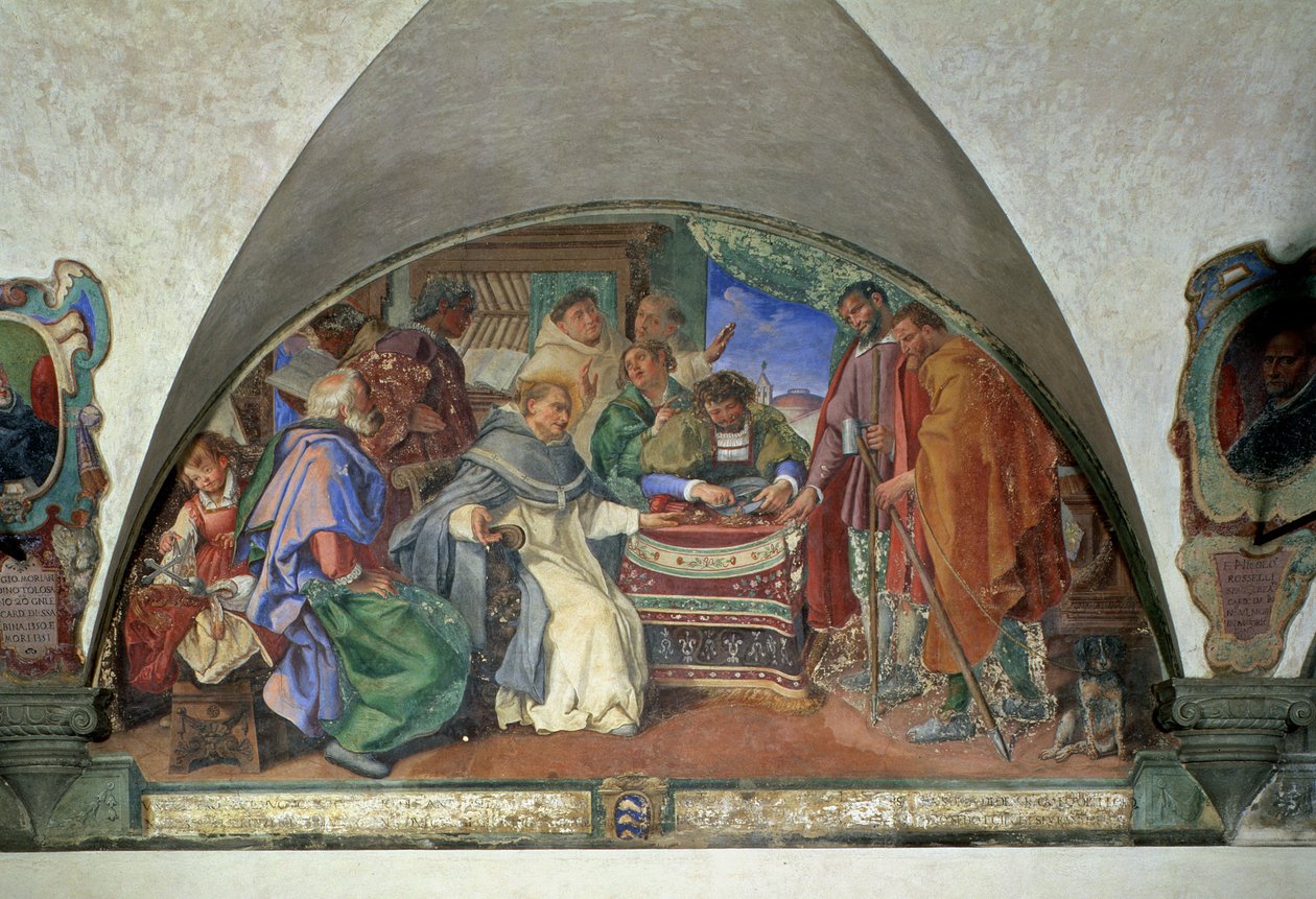 St. Antoninus elűz két hamis koldust, lunetta, 1613 alkotó: Sigismondo Coccapani