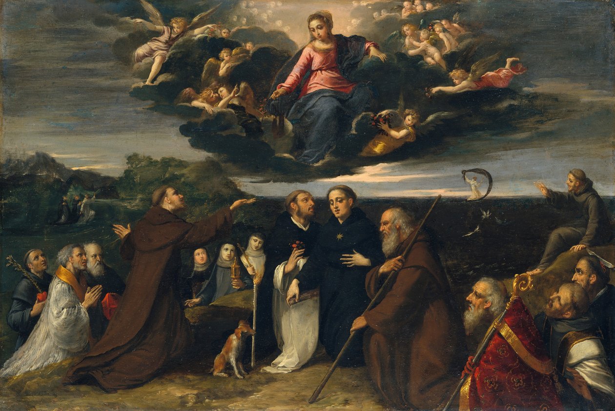A szentek által imádott Szűz, kb. 1609. alkotó: Sigismondo Scarsellino