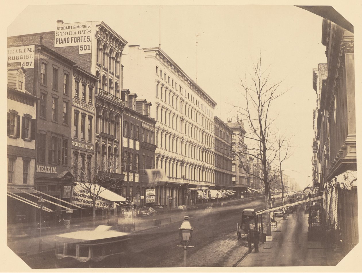 Broadway északra néz a Grand és a Broome Streets között alkotó: Silas A. Holmes