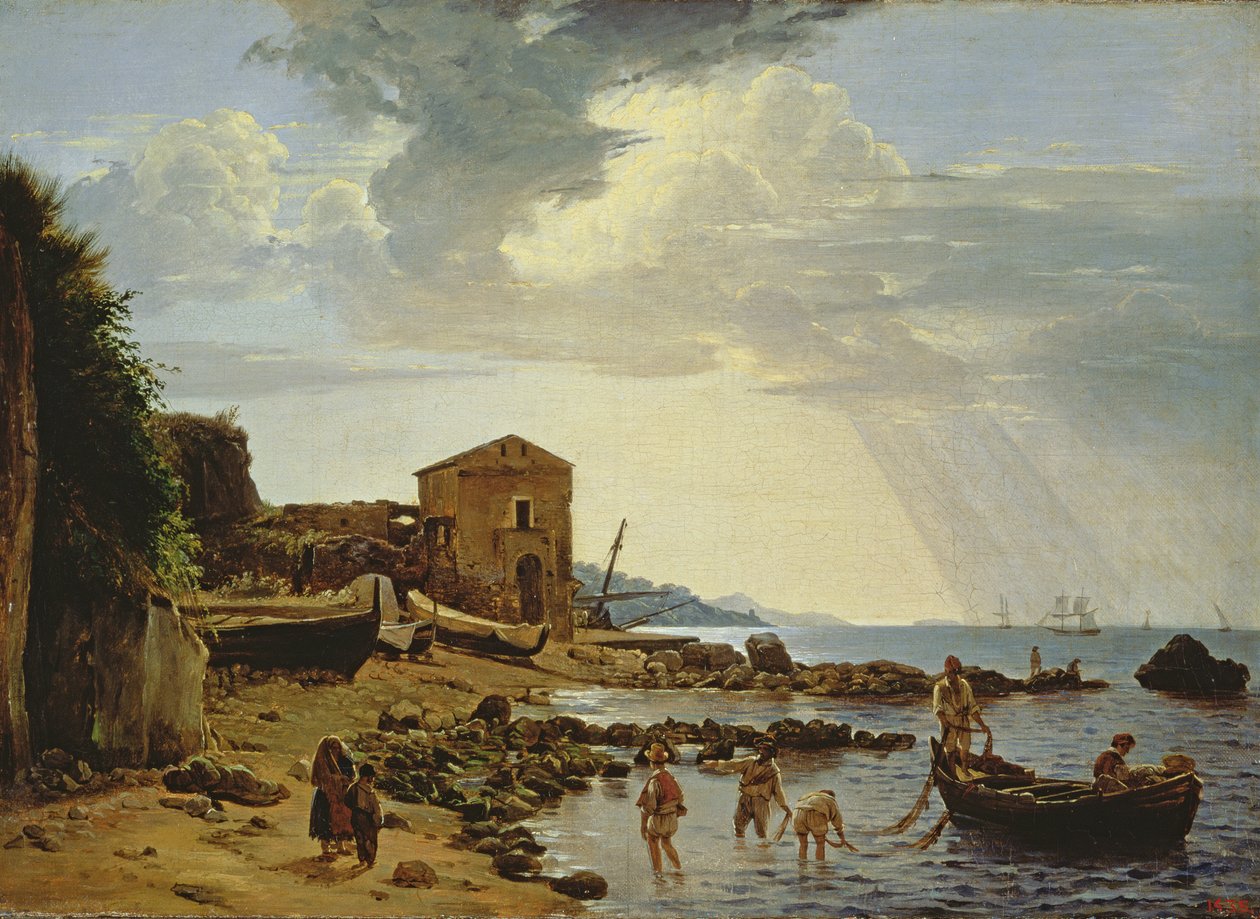 A sorrentói strand kilátással Capri szigetére alkotó: Silvestr Fedosievich Shchedrin