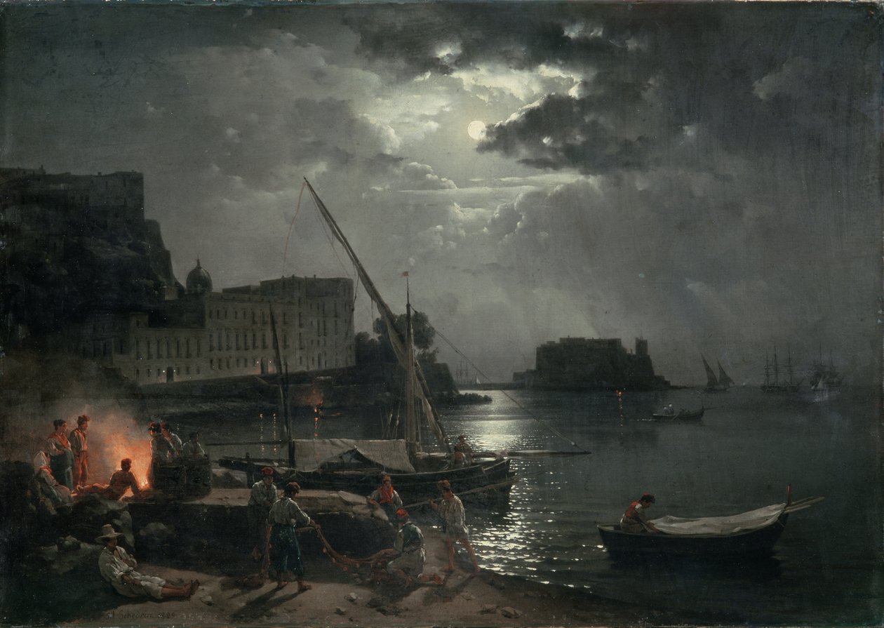 Nápoly kilátása holdfényben, 1829 alkotó: Silvestr Fedosievich Shchedrin