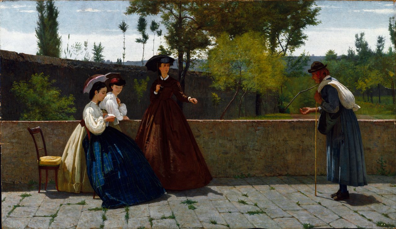 Alamizsna (Festészet alkotó: Silvestro Lega