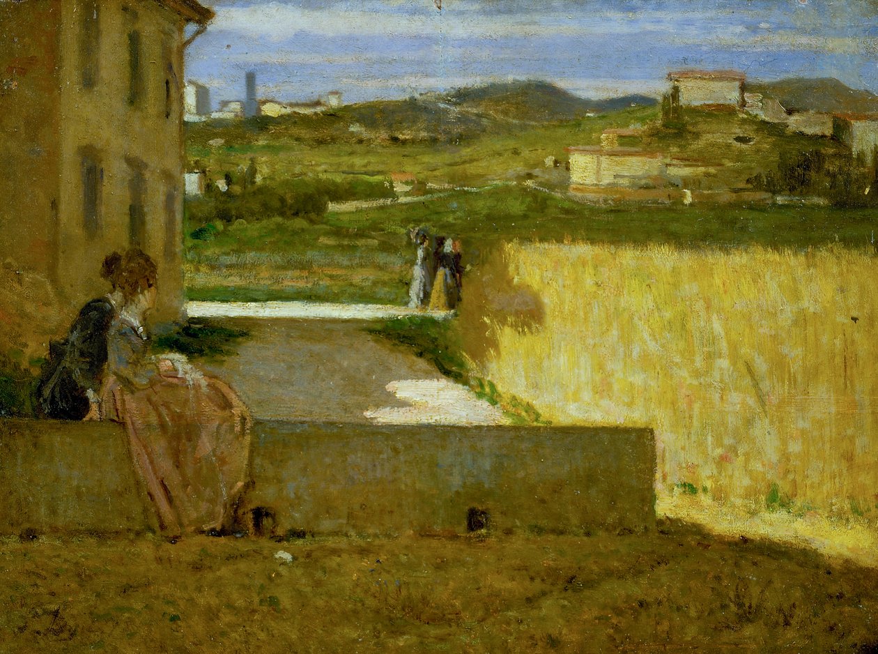 A villa árnyékában, 1872-73 körül (olaj, tábla) alkotó: Silvestro Lega
