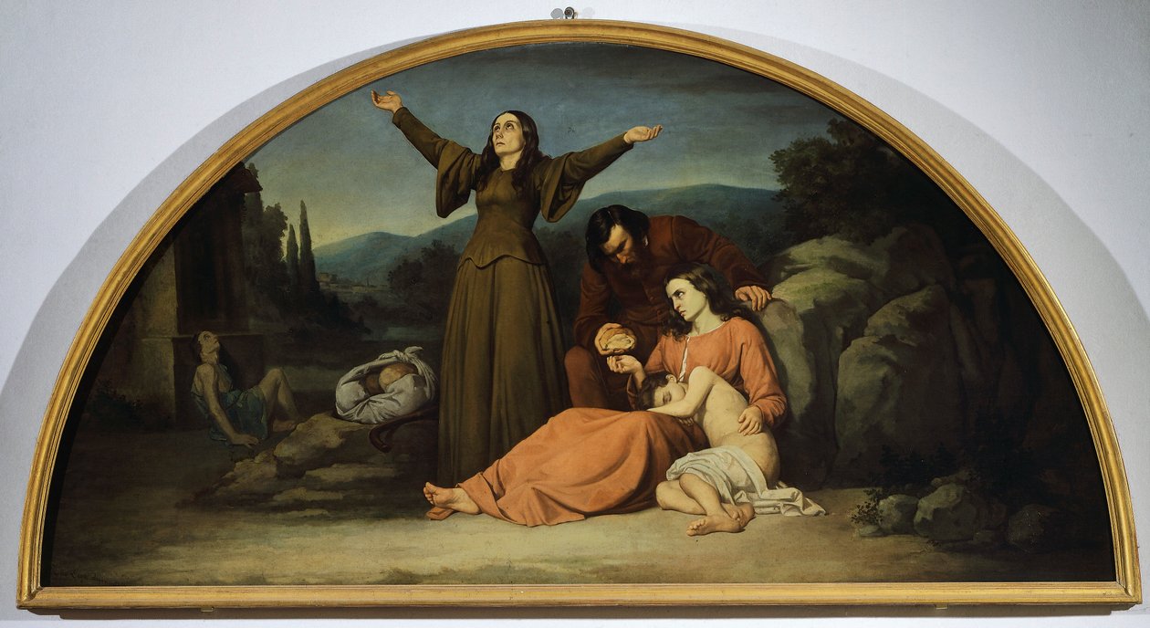 Lunette of Famine, Silvestro Lega (1826-1895), Canton Oratory, Modigliana, Emilia Romagna alkotó: Silvestro Lega