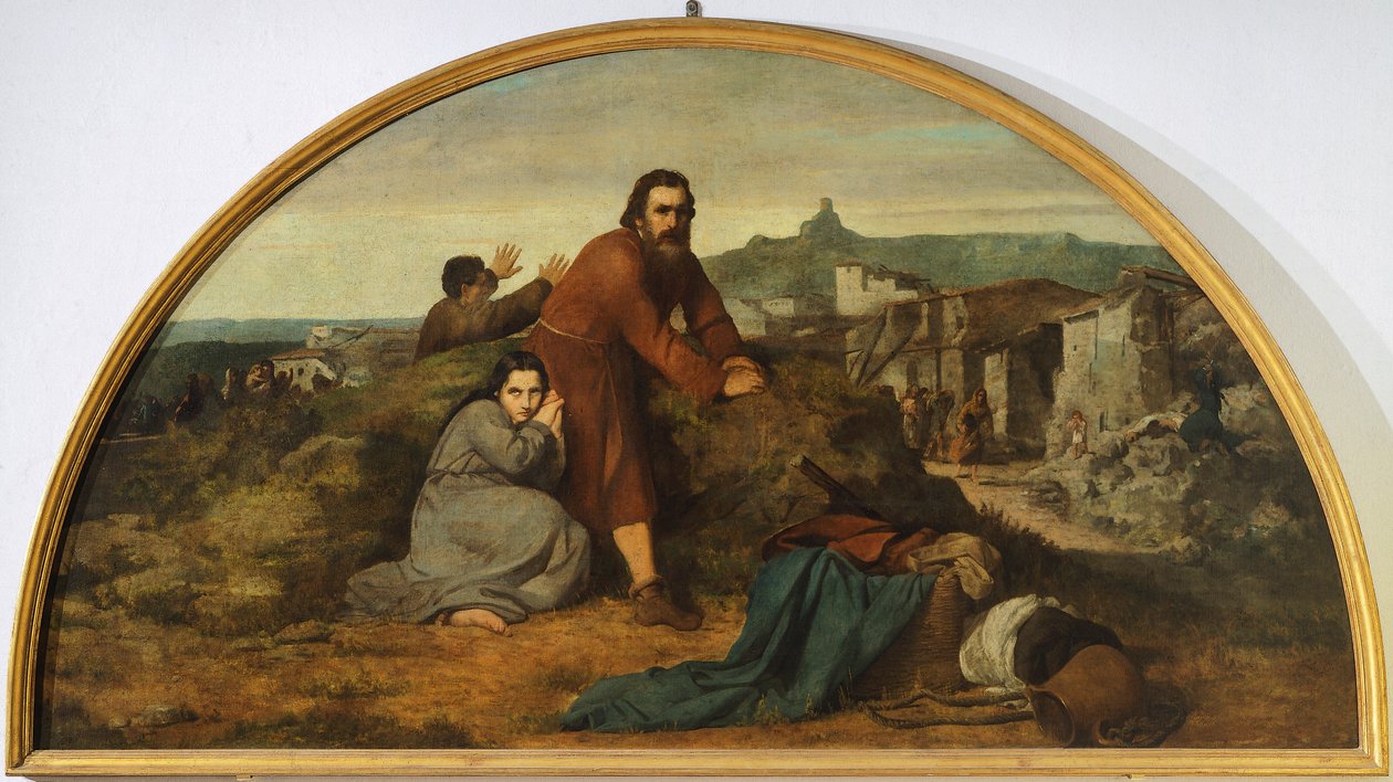 Lunette of earthquake, Silvestro Lega (1826-1895), Canton Oratory, Modigliana, Emilia Romagna alkotó: Silvestro Lega