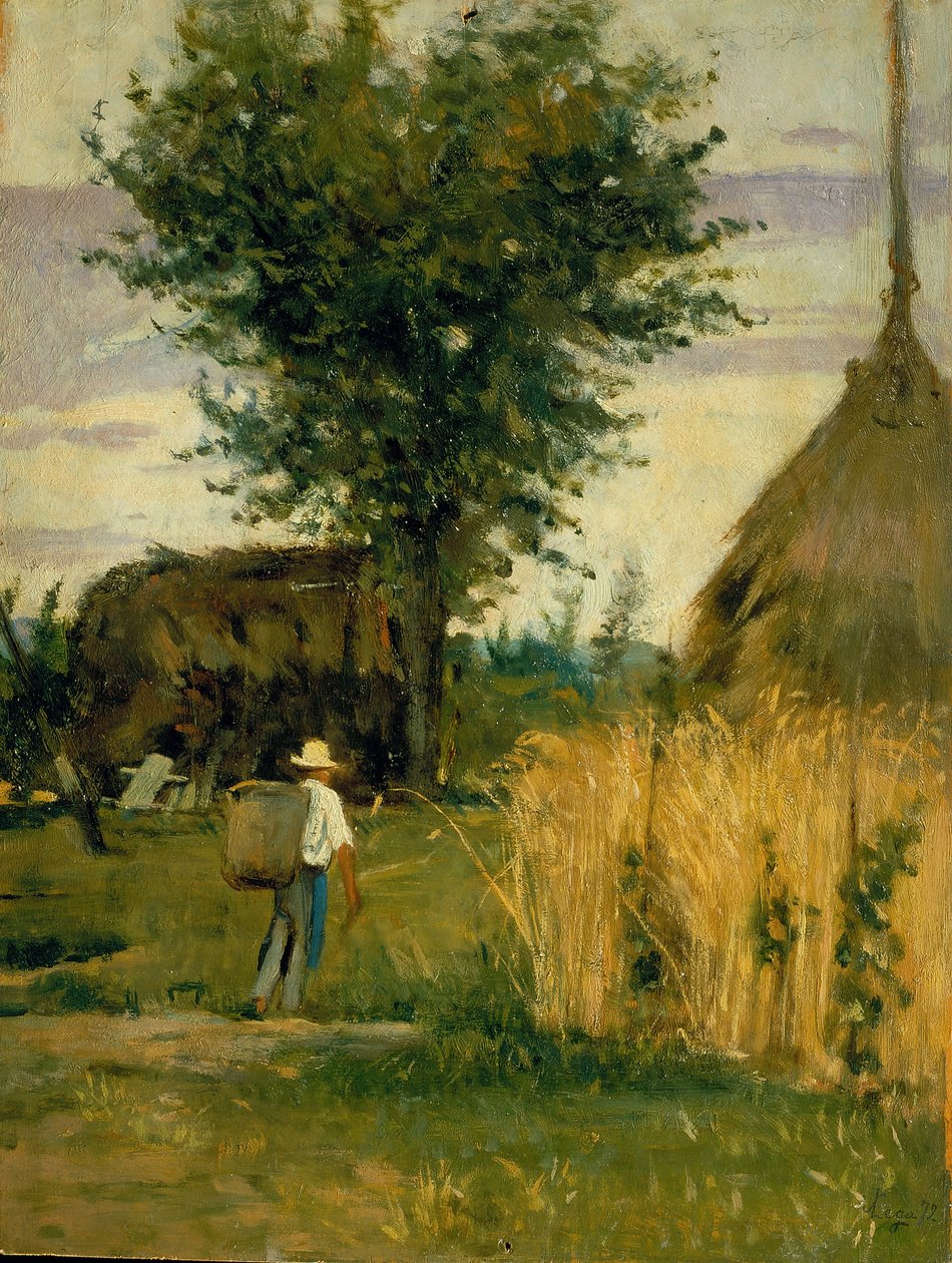 Az udvaron alkotó: Silvestro Lega