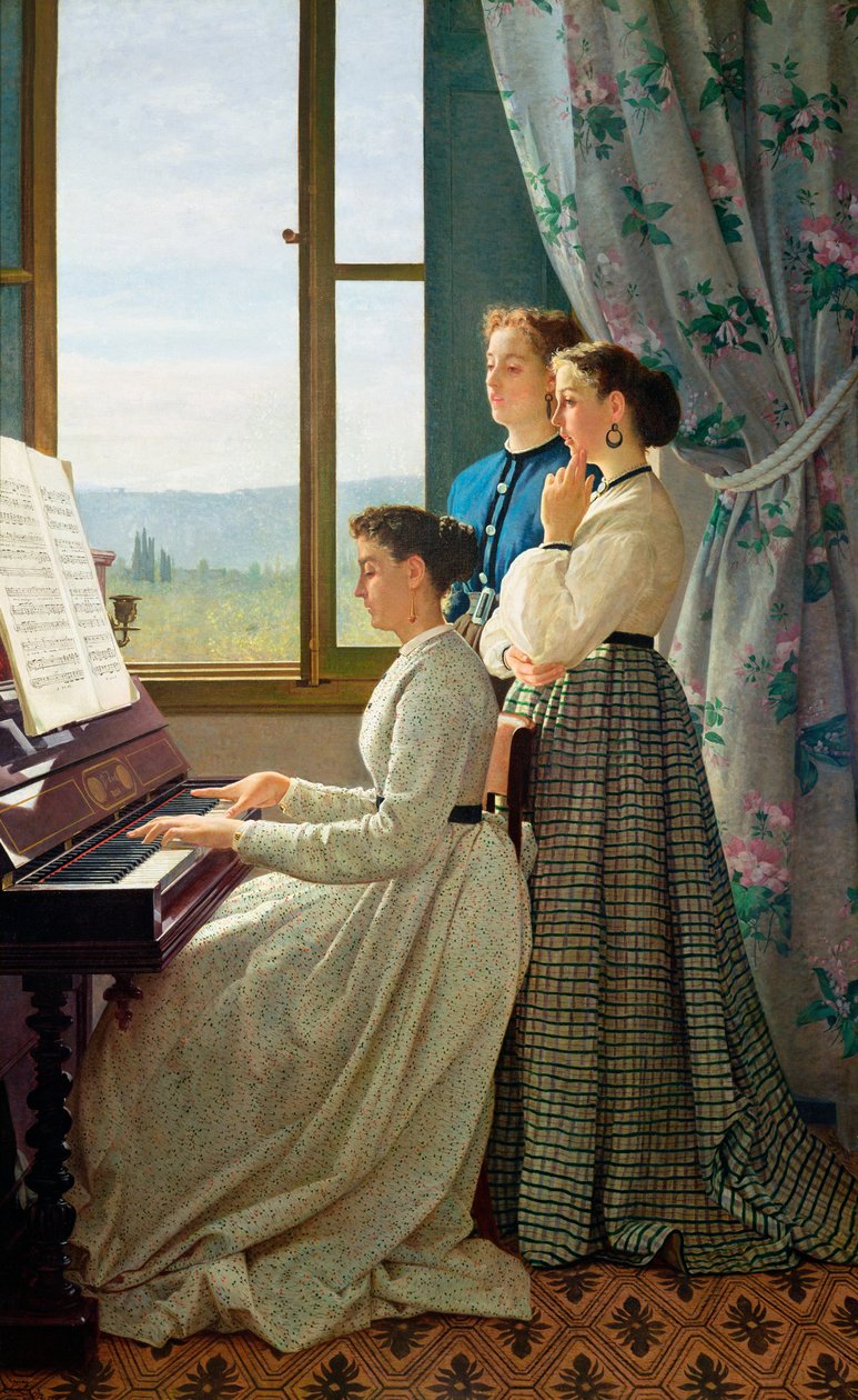 A népdal (olaj, vászon) alkotó: Silvestro Lega