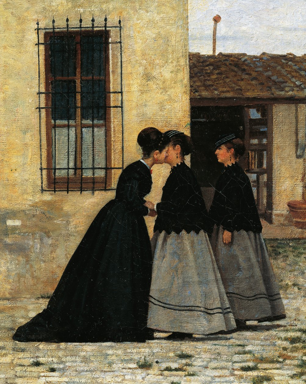 A látogatás, Silvestro Lega, részlet alkotó: Silvestro Lega