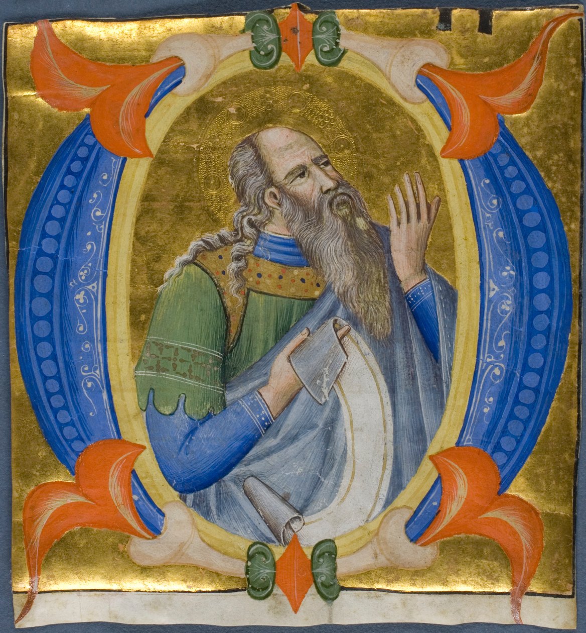 Próféta egy Historiated Initial "O" egy fokozatos "O alkotó: Silvestro dei Gherarducci