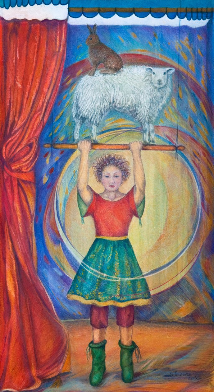Akrobaták, 2013 (akvarell és pasztell) alkotó: Silvia Pastore