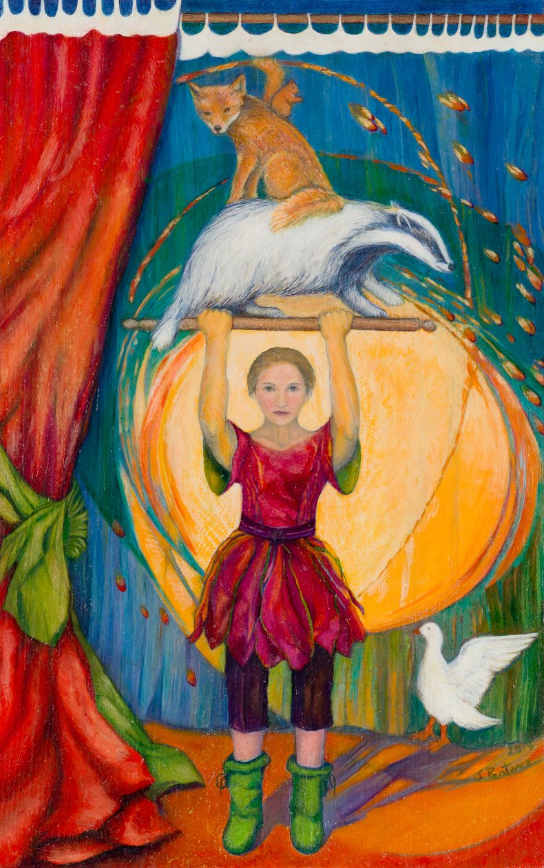 Akrobaták, 2013 (wc és pasztell, papíron) alkotó: Silvia Pastore