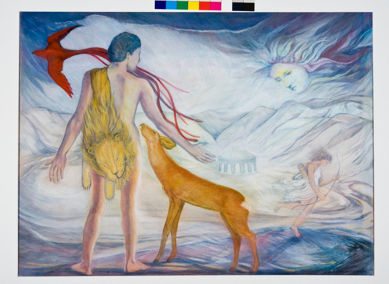 Herkules és az Arany Hind, 2010 (vegyes technika papíron) alkotó: Silvia Pastore