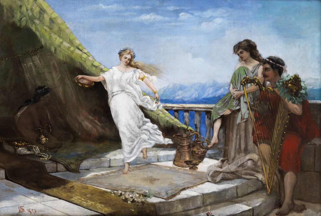 Antike Tanzszene alkotó: Simeon Solomon
