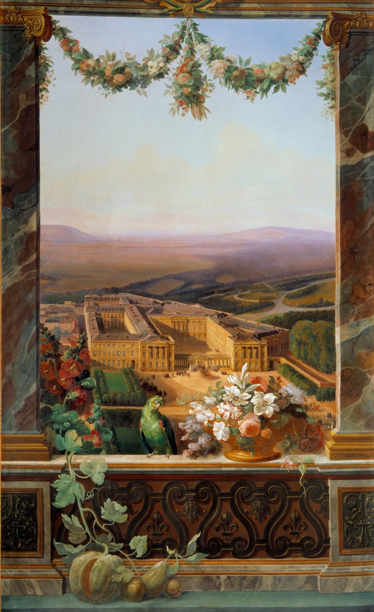 Kilátás a Compiegne-i kastélyra Simeon Fort festménye (1793-1861) 19. századi Fontainebleau-i kastélymúzeum alkotó: Simeon Fort