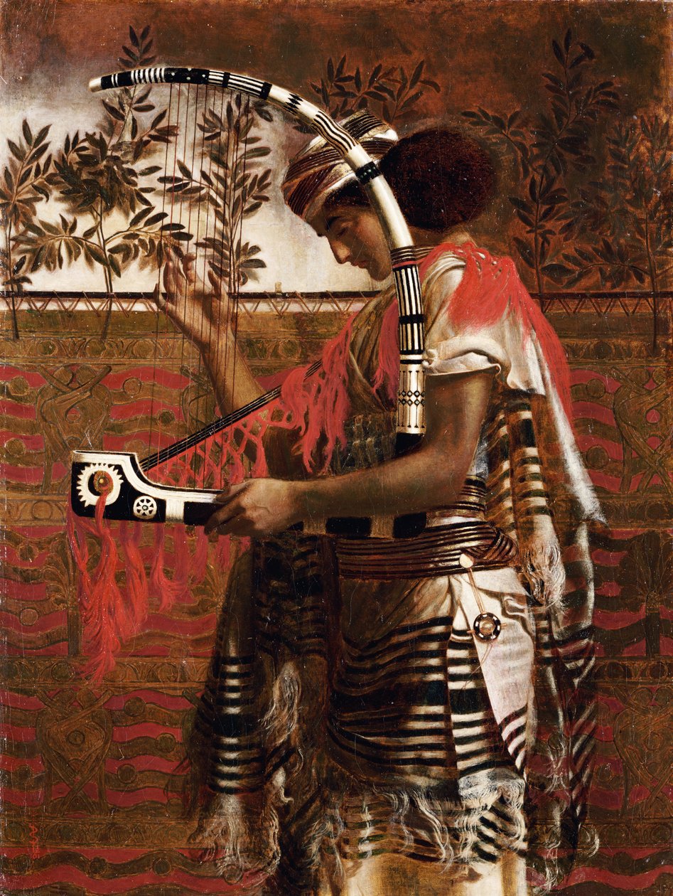 Fiatal zenész, akit a sátoros ünnep idején a templomi szolgálatban alkalmaztak, később Hozsannának hívták, 1862 alkotó: Simeon Solomon