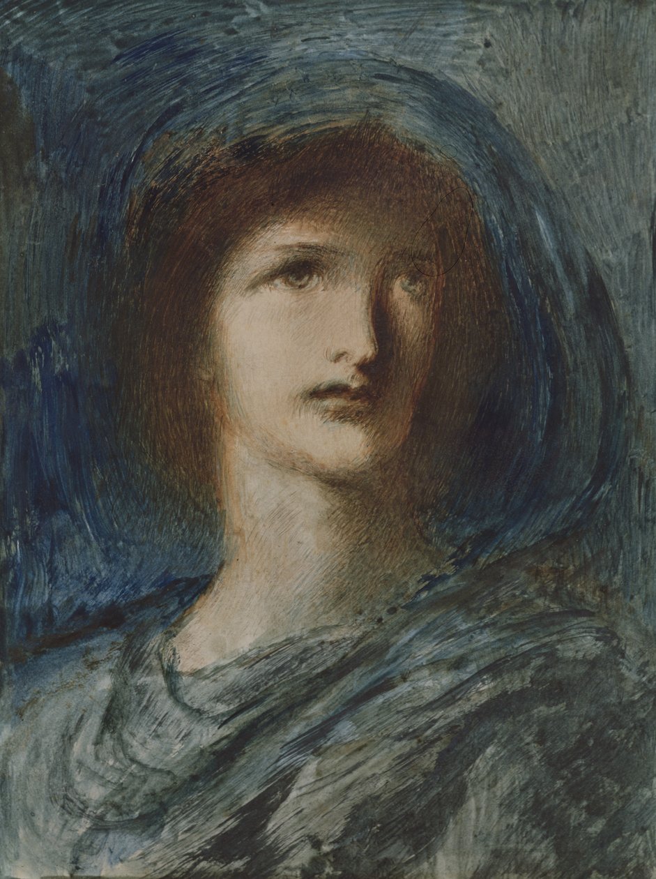 Egy fiatal lány feje (wc, toll és tinta papíron) alkotó: Simeon Solomon