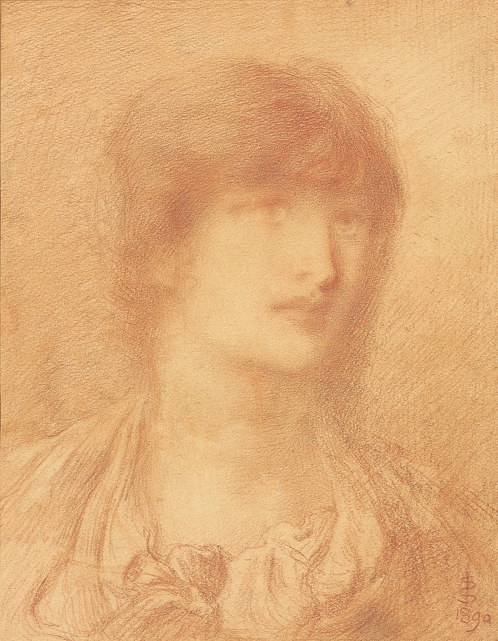 Egy fiatal lány feje, 1890 alkotó: Simeon Solomon