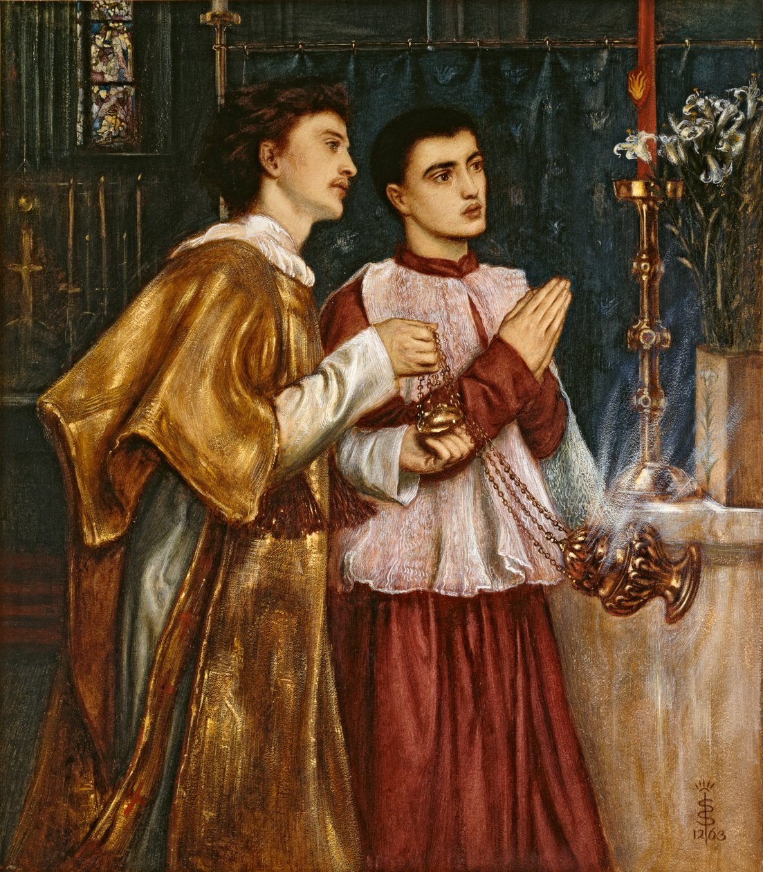 Két Akolitus cenzusa: Pünkösd, 1863 alkotó: Simeon Solomon
