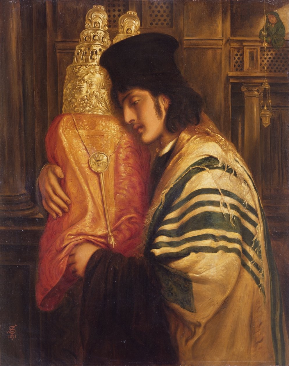 Fiatal rabbi, aki a Tórát tartja, 1871 alkotó: Simeon Solomon