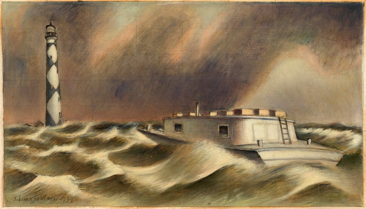 Mail to Cape Lookout (freskó tanulmány, Beaufort, Észak-Karolina Postahivatal) alkotó: Simka Simkhovitch