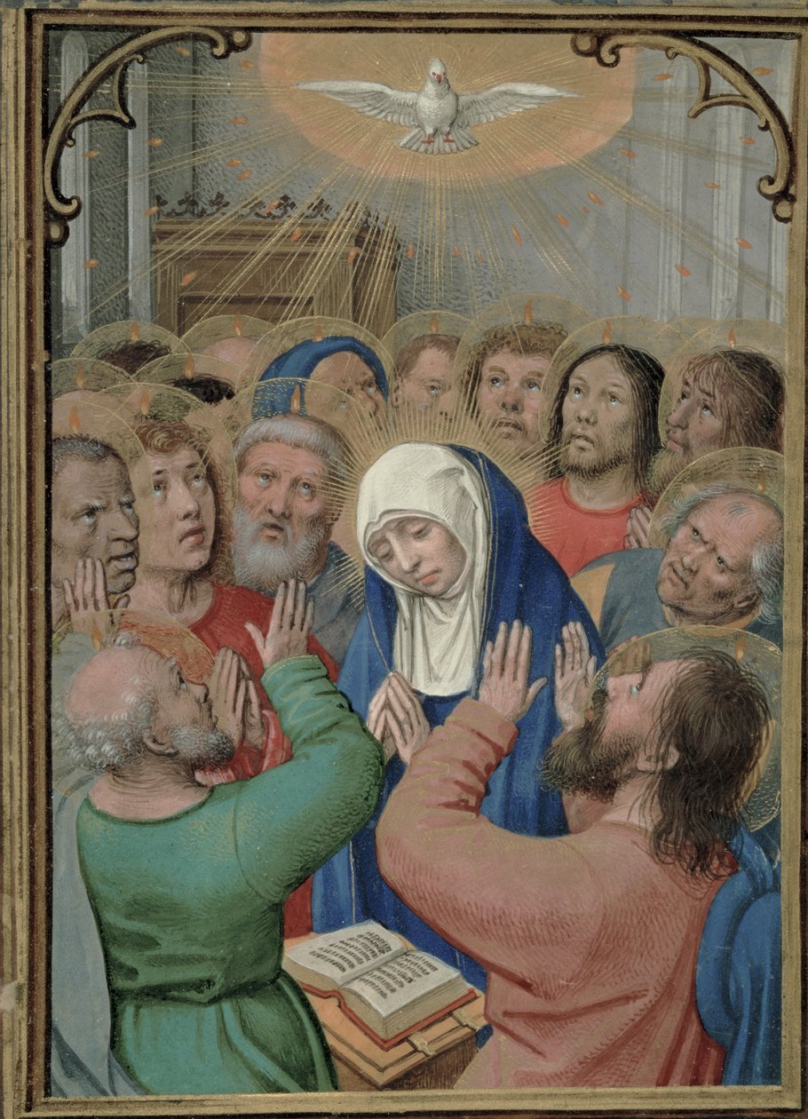 1,99 fol.42v Pünkösd, 1530 körül alkotó: Simon Bening