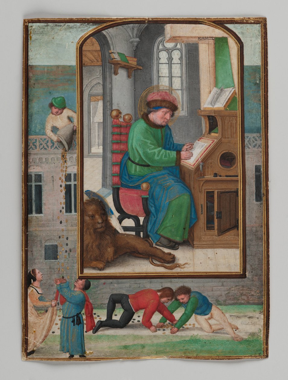 Szent Márk írása, 1521 (tempera pergamenen) alkotó: Simon Bening