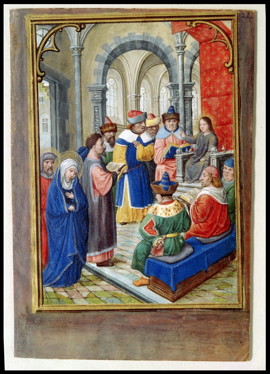 W.99 fol.24r A Gyermek Jézus megtalálása a templomban, 1530 körül alkotó: Simon Bening