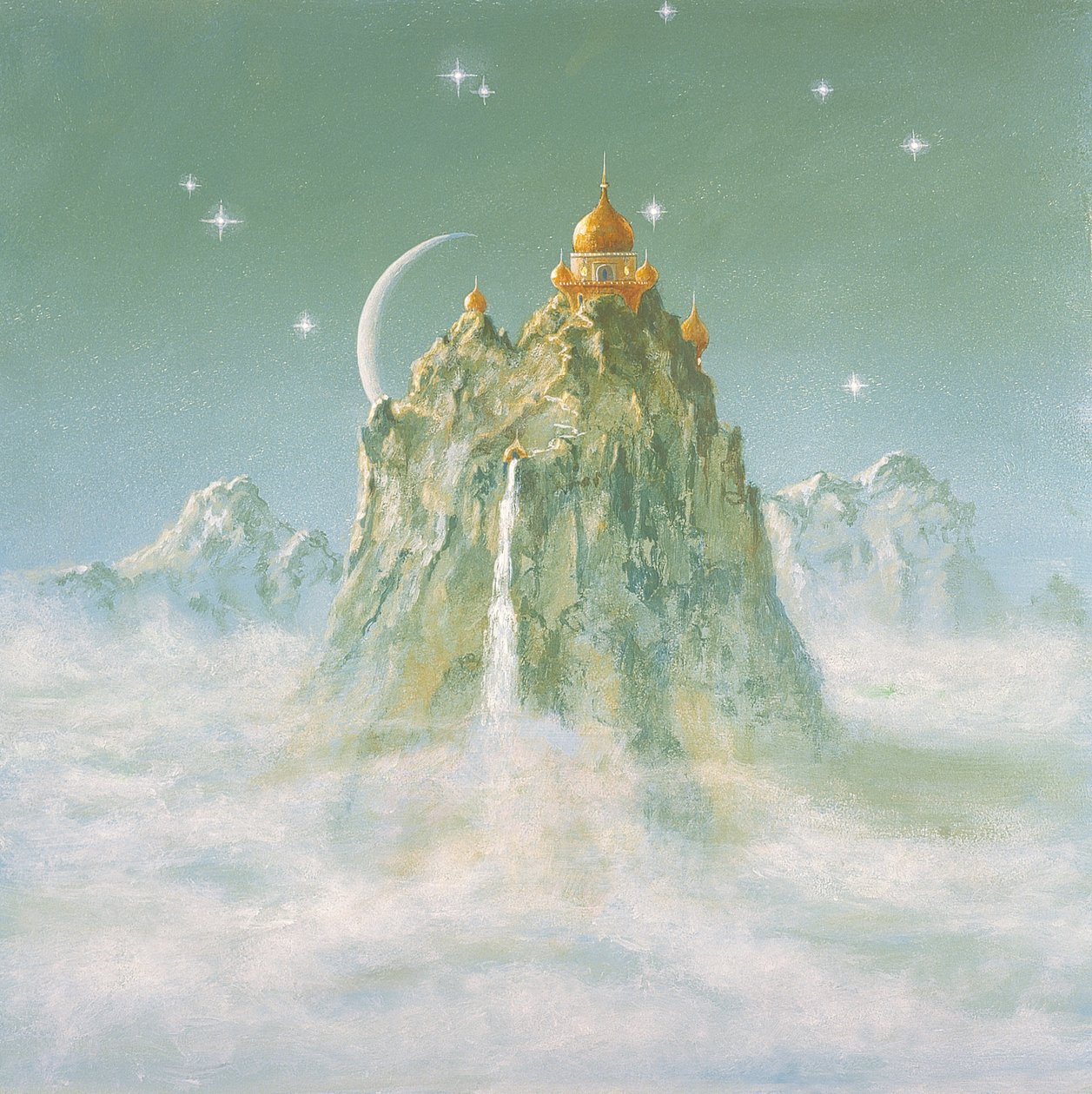 Templom a hegyben (akril, vászon) alkotó: Simon Cook