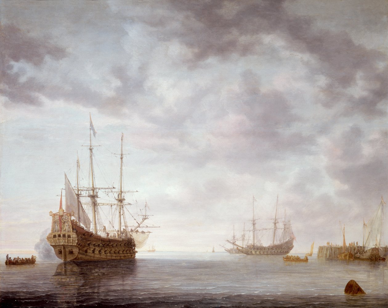Horgonyzó holland hadifogoly, 1650 körül alkotó: Simon de Vlieger