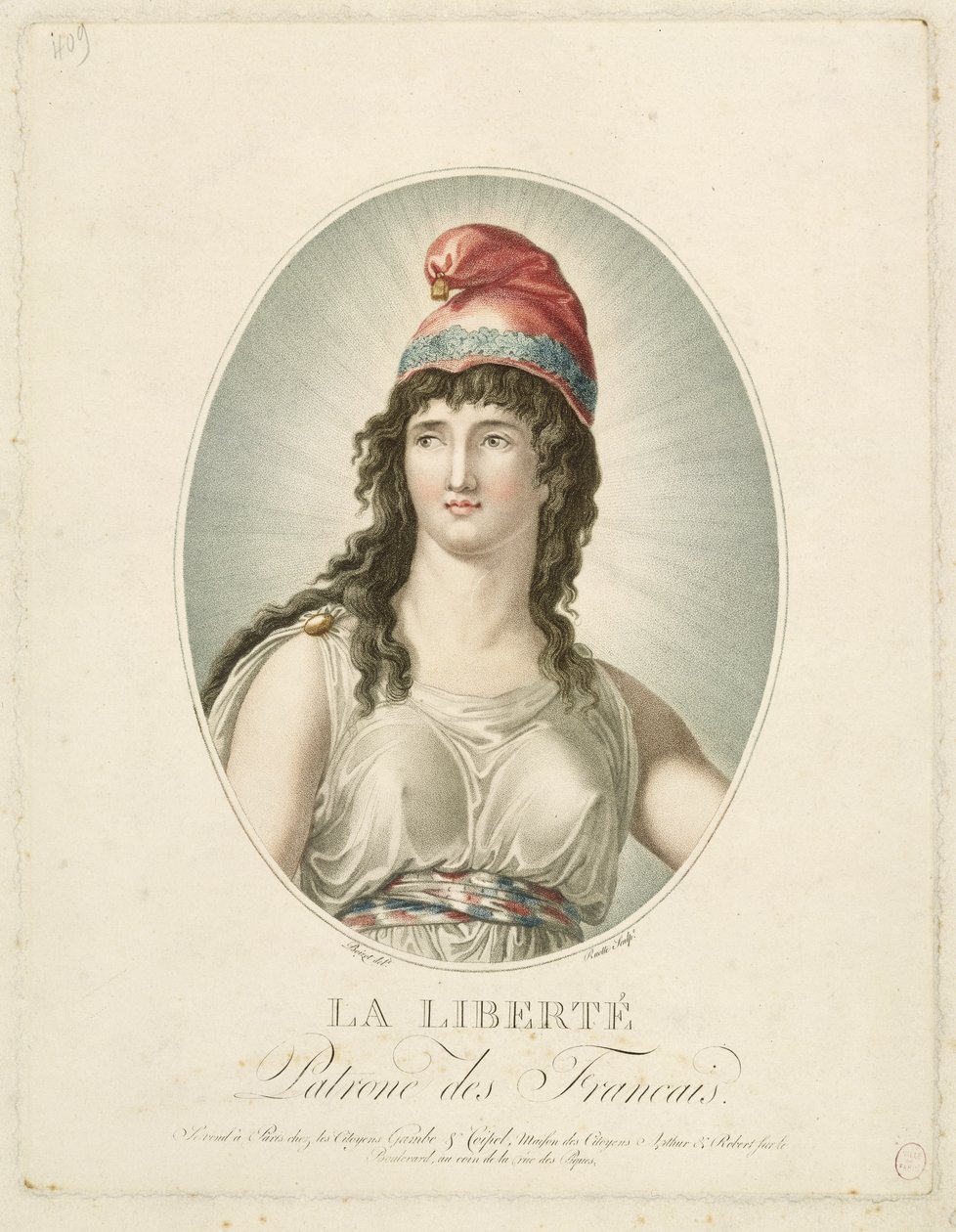 Liberty, a franciák patrónusa, vésette Ruotte alkotó: Louis Simon Boizot