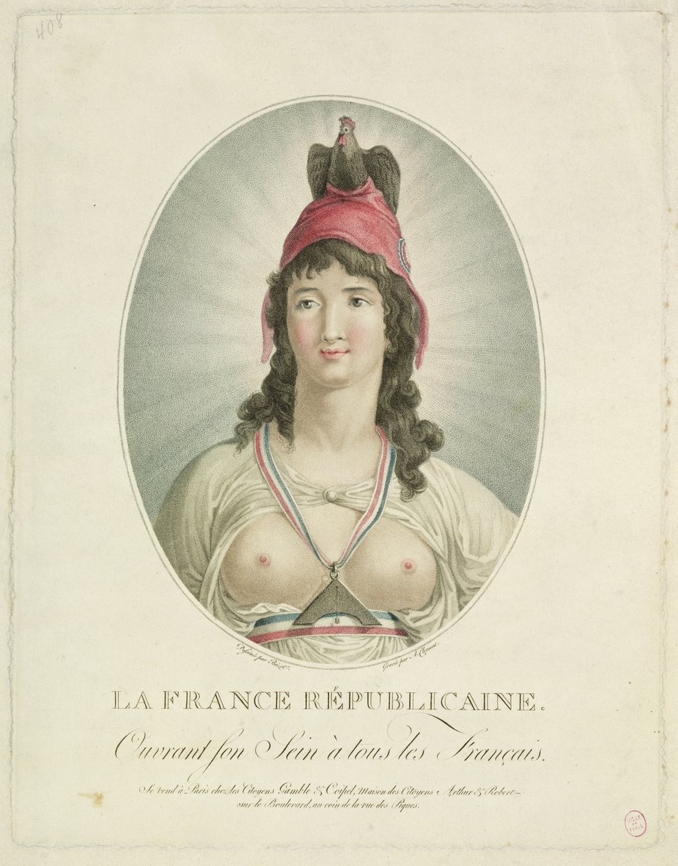 A francia republikánus, A. Clement metszete alkotó: Louis Simon Boizot