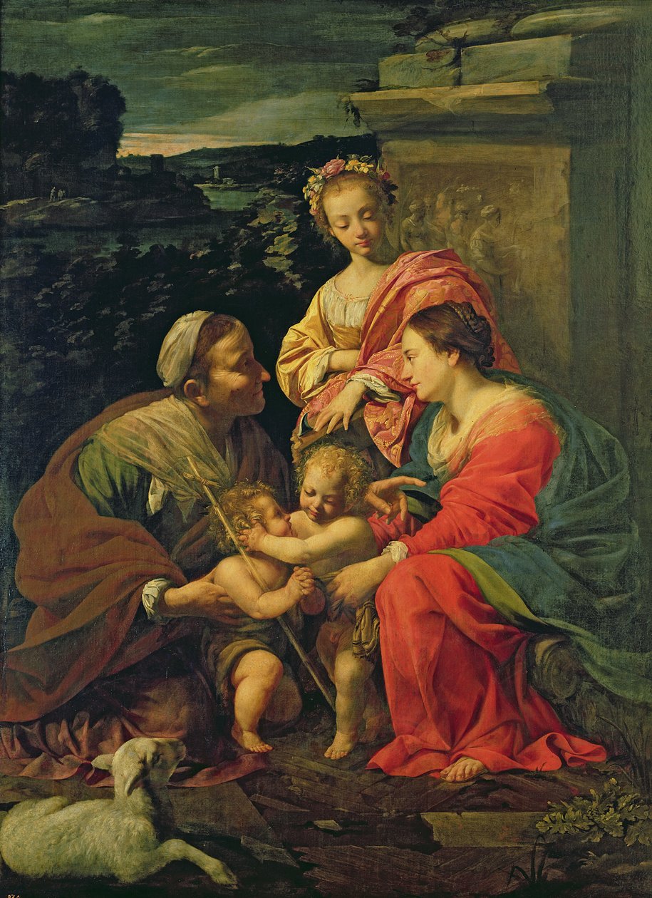 A Szűz és a Gyermek Szent Erzsébettel, a csecsemő Szent Jánossal és Szent Katalinnal, 1624-26 alkotó: Simon Vouet