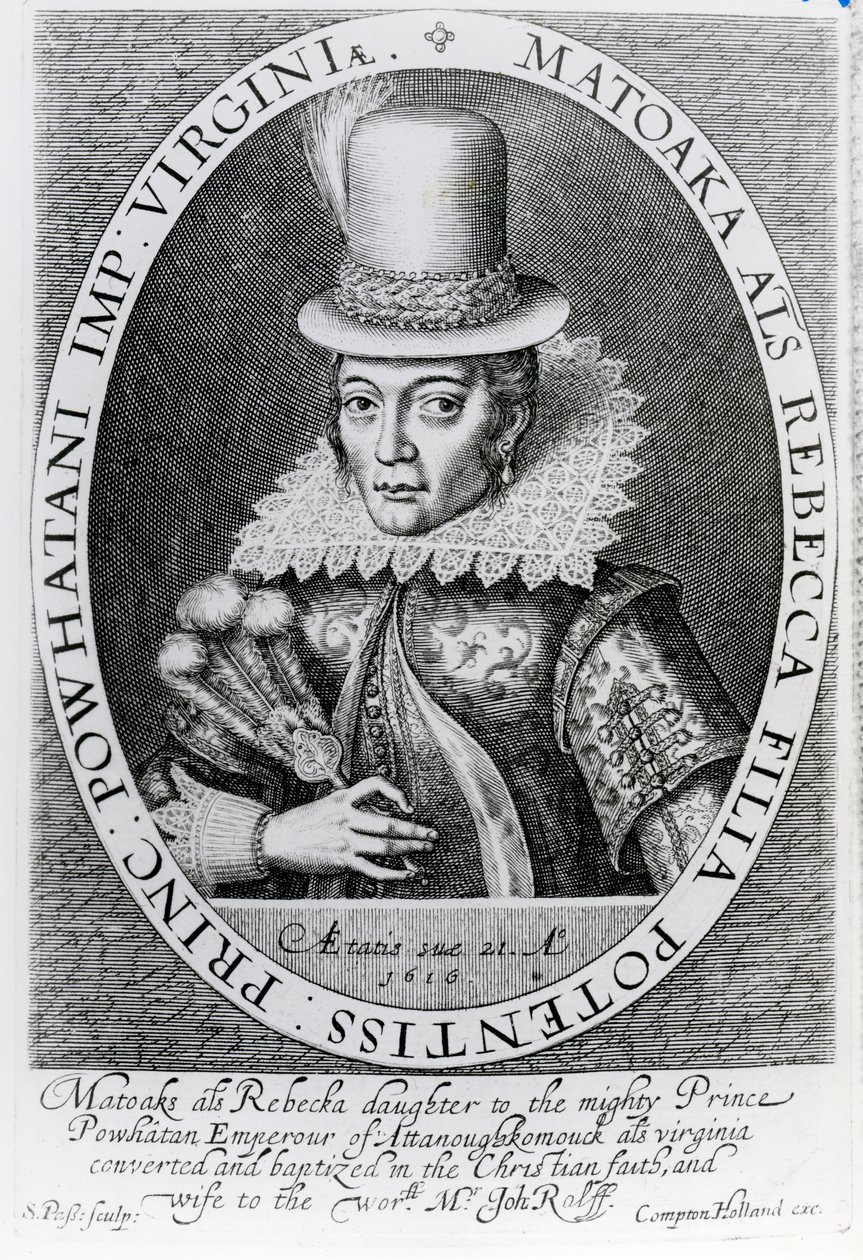 Pocahontas, 1616 alkotó: Simon de Passe