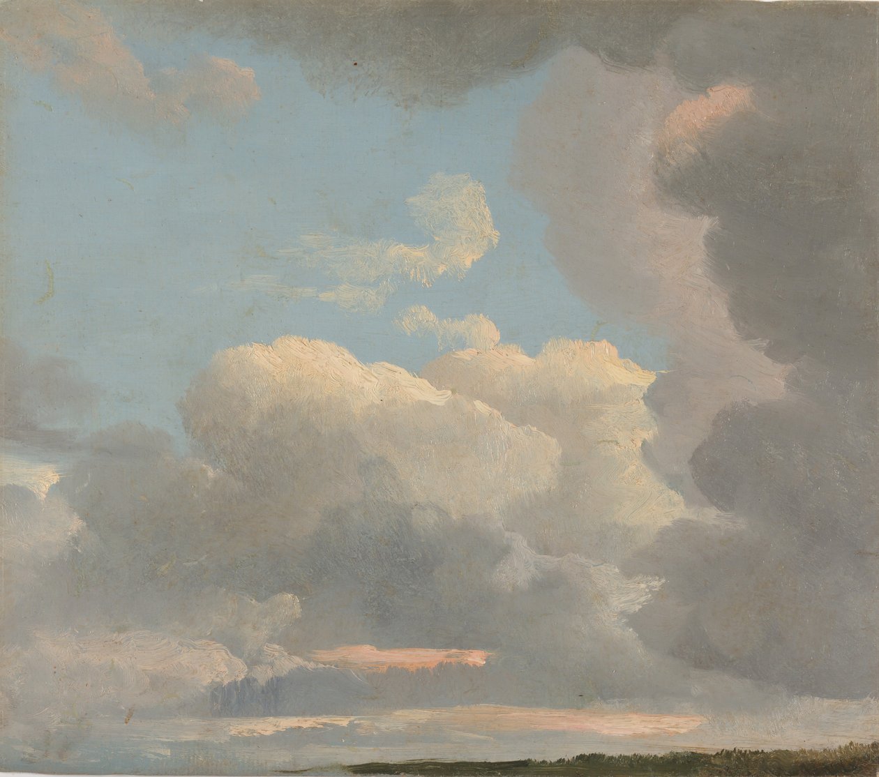 Felhőtanulmány kora este, kb. 1786-1806. alkotó: Simon Alexandre Clément Denis