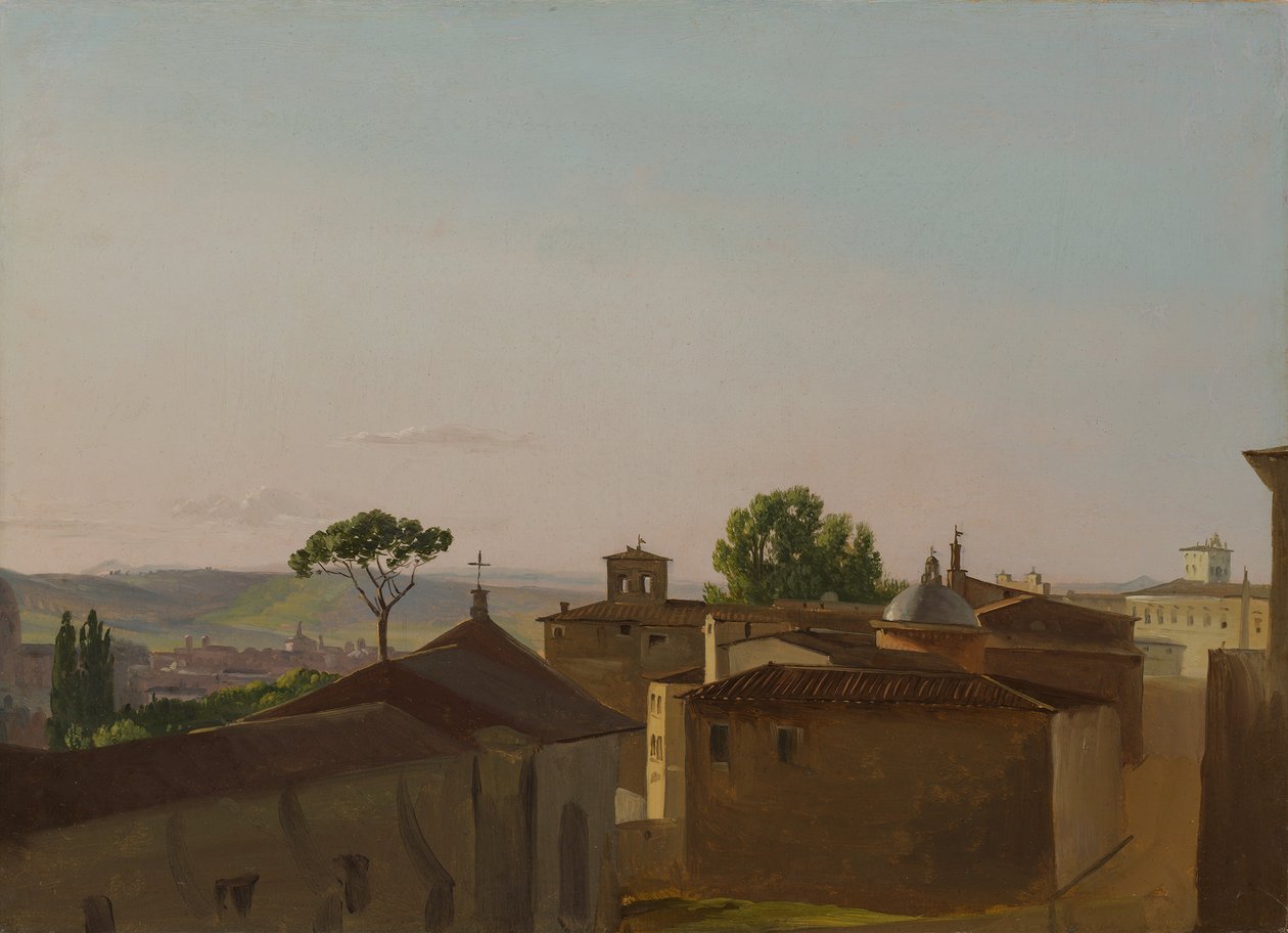 Kilátás a Quirinal-hegyre, Róma, 1800. alkotó: Simon Alexandre Clément Denis