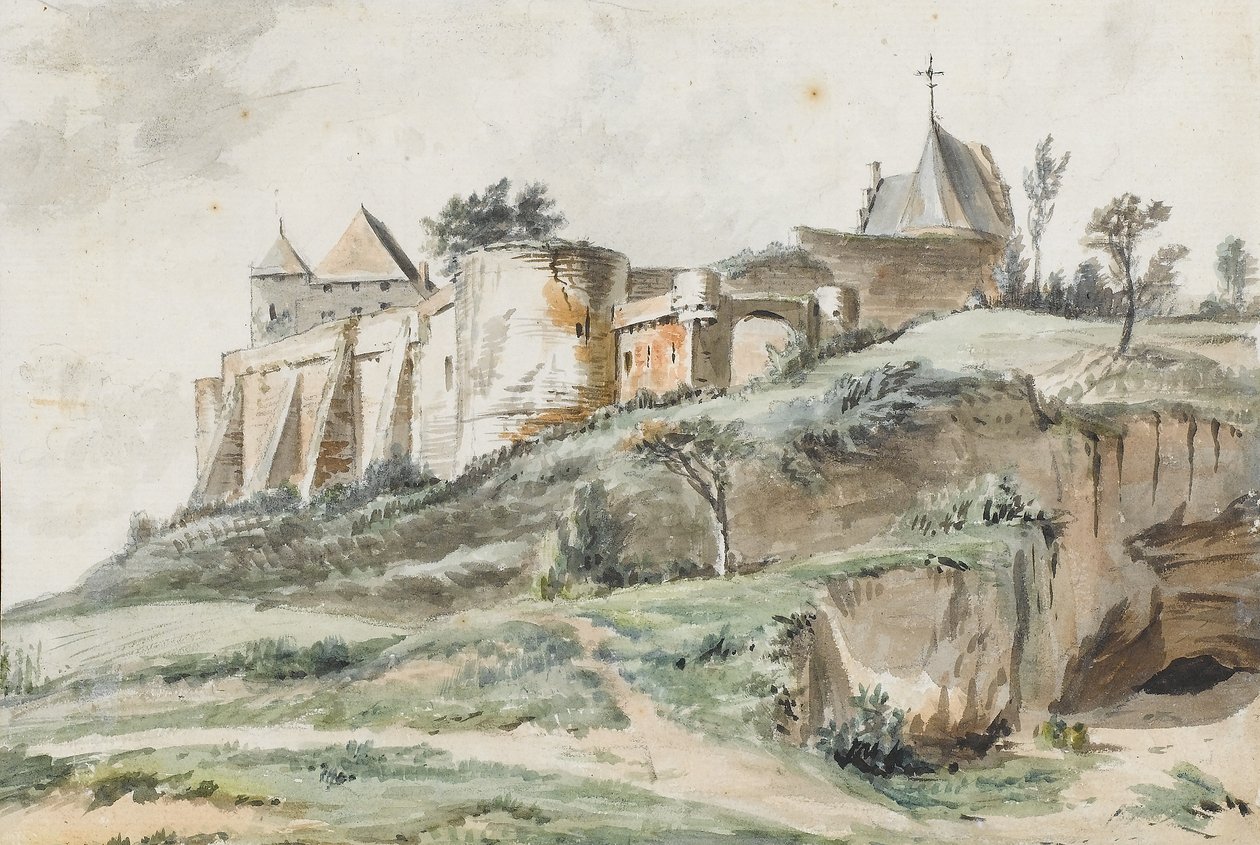 Kilátás a Keizersberg-kastélyra, Leuven, 1782 alkotó: Simon Alexandre Clément Denis