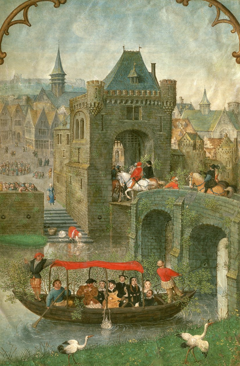 További 18855: Hajózás május hónapban, az órák könyvéből, 1540 körül alkotó: Simon Bening
