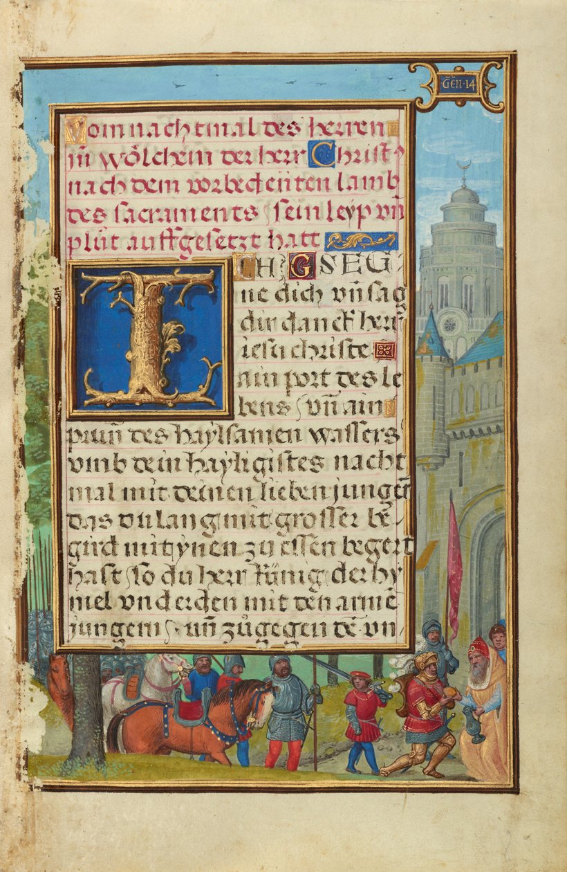 Grenze mit dem Treffen von Abraham und Melchisedek alkotó: Simon Bening