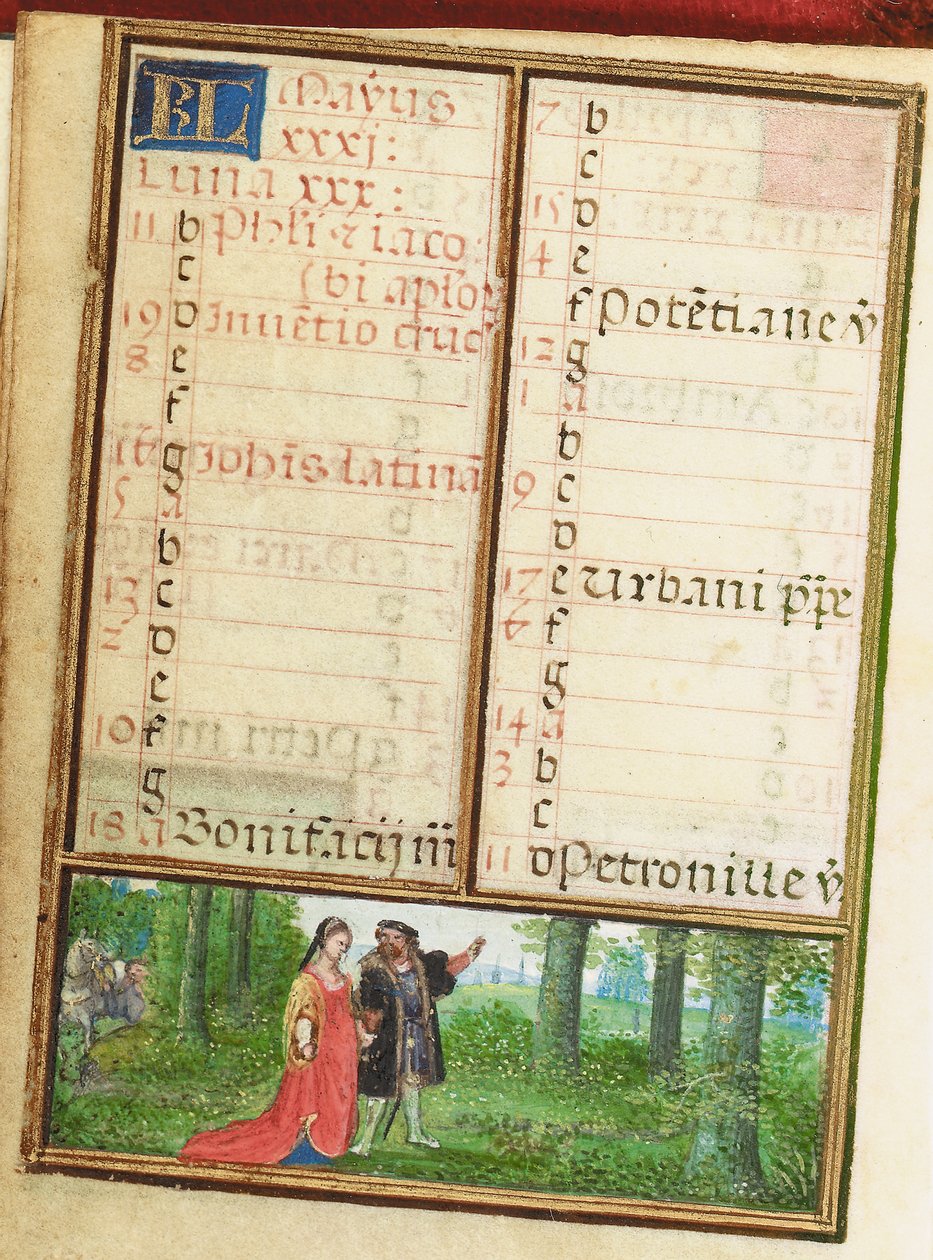Fólió egy miniatűr Órakönyvből, Róma, Brugge felhasználása alkotó: Simon Bening