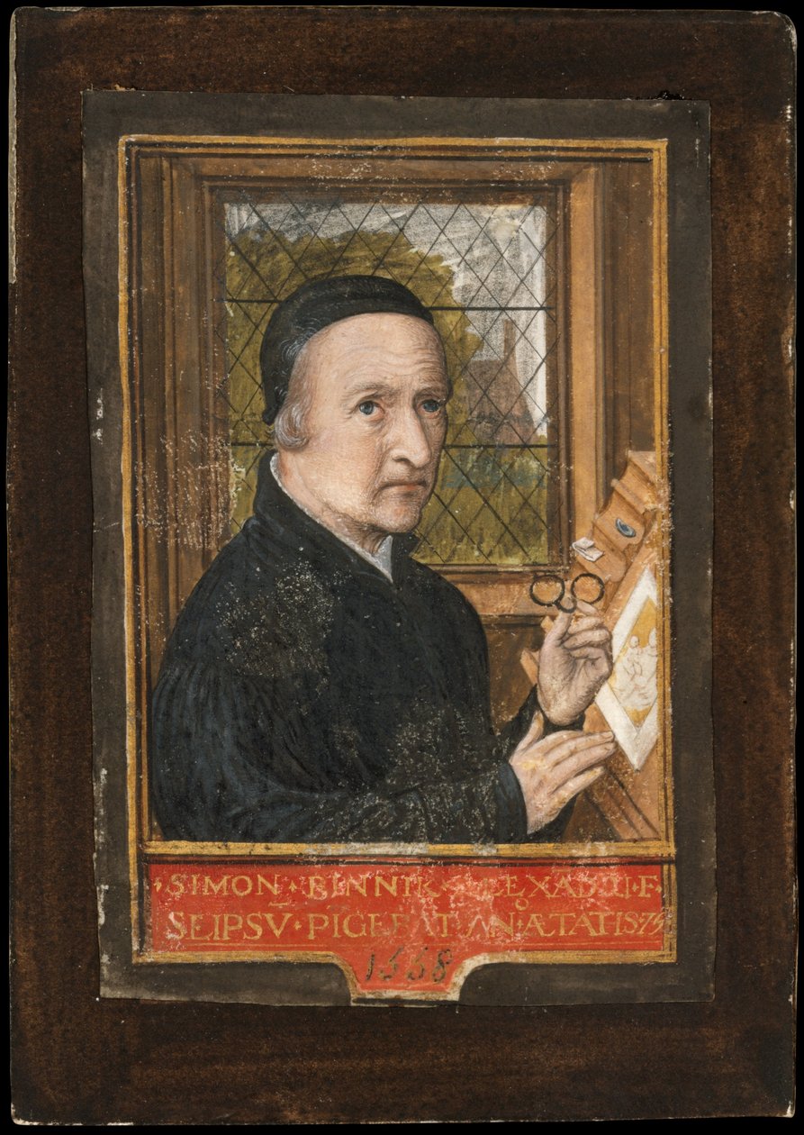Önarckép, 1558 (tempera és aranylevél pergamenen) alkotó: Simon Bening