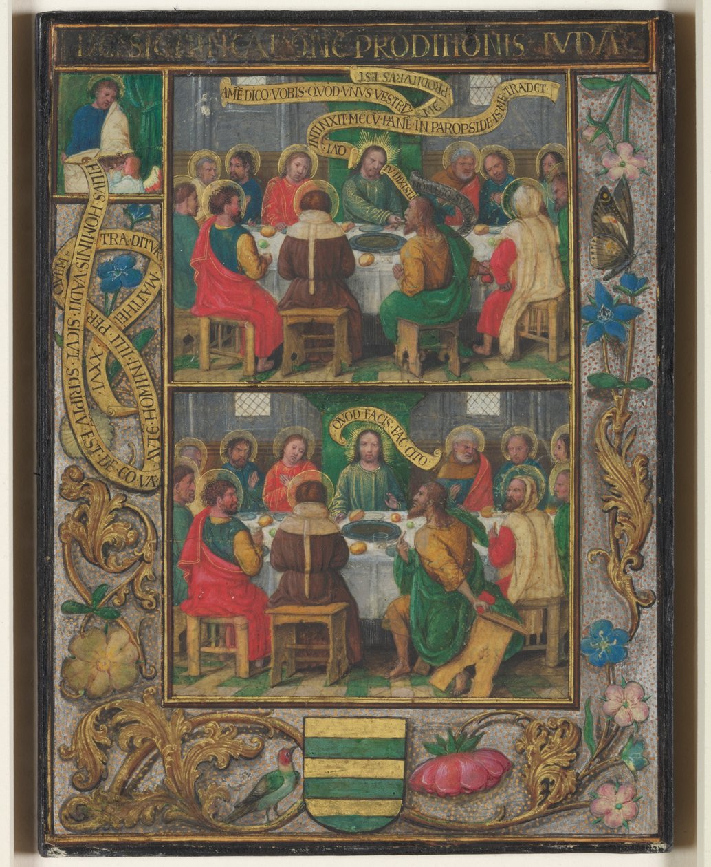 Egyetlen levél az utolsó vacsora jeleneteivel, 1525-1530 körül. alkotó: Simon Bening