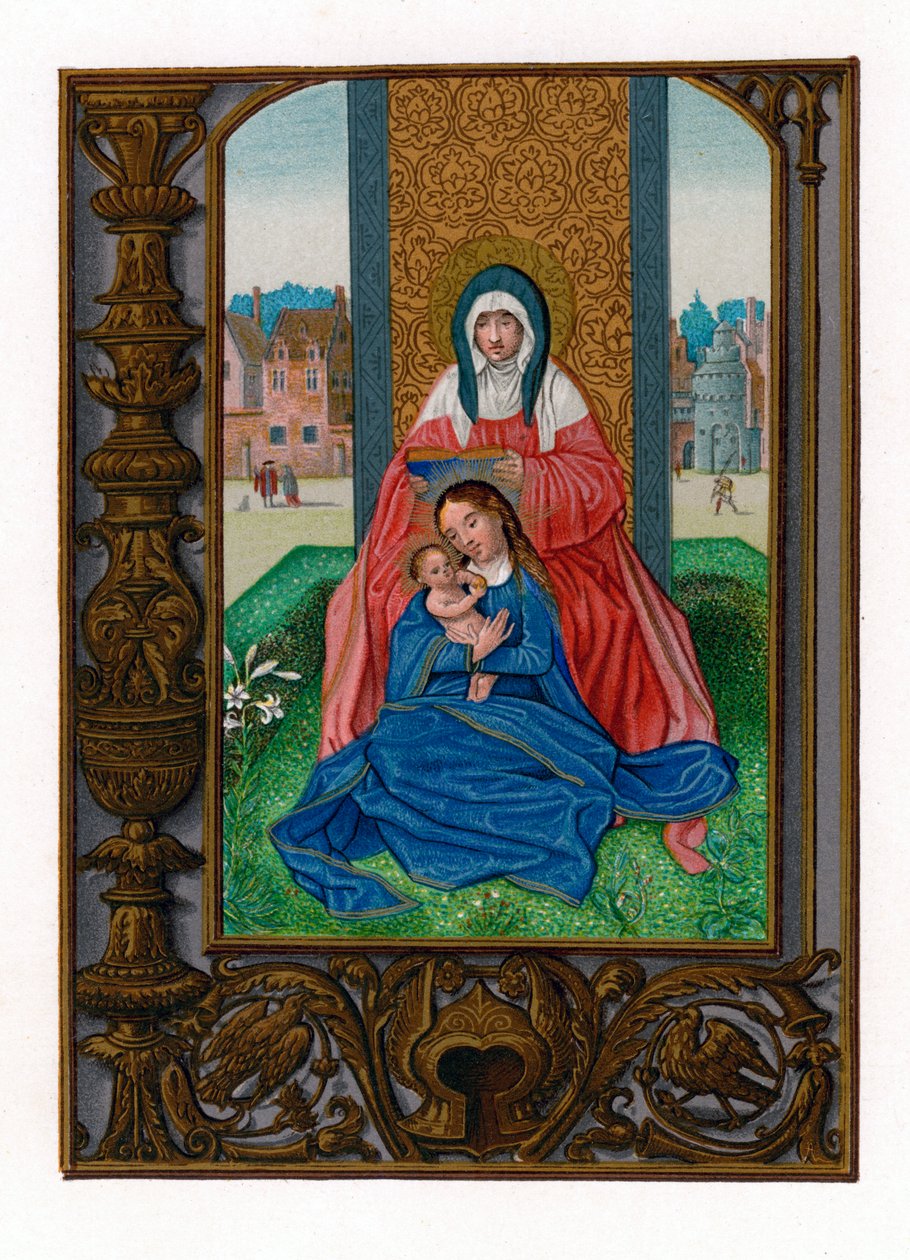 Szent Anna Szűzanyával és gyermekével, 1516-1529 alkotó: Simon Bening