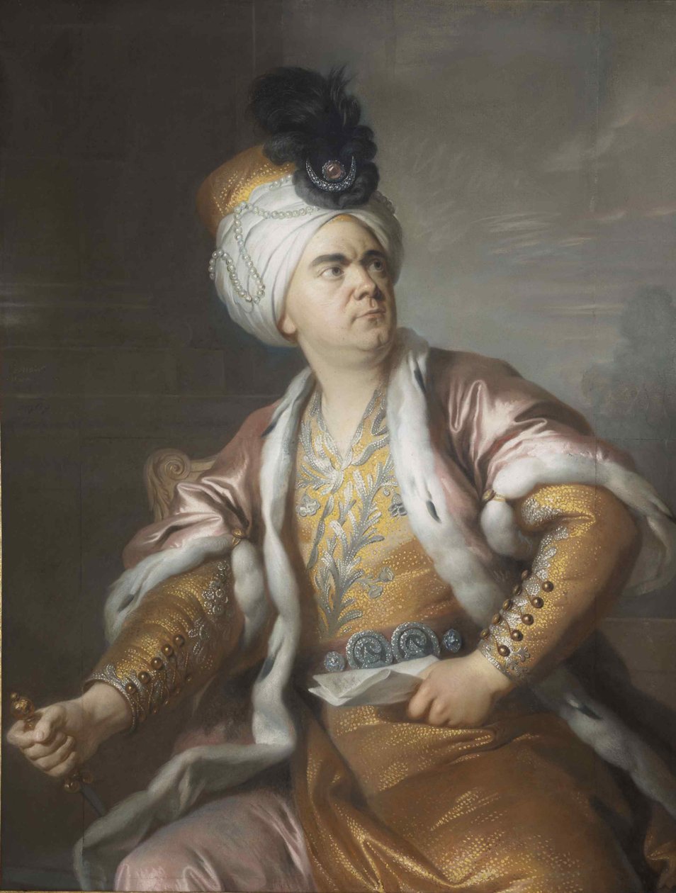 A színész Lekain 1729-1778, mint Orosmane a Zaïre of Voltaire című tragédiában, 1767. alkotó: Simon Bernard Lenoir
