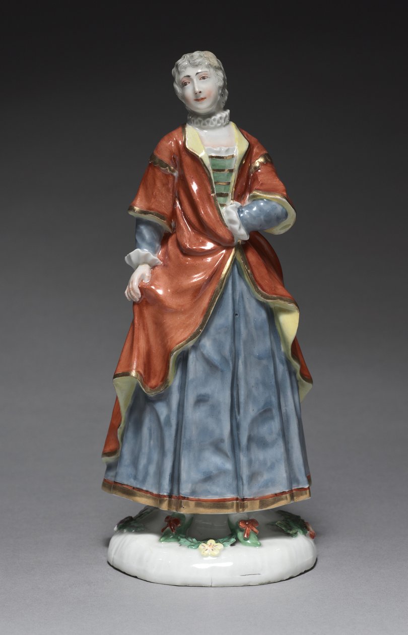 Olasz komédia figura: Isabella, 1753 körül (porcelán zománcdíszítéssel) alkotó: Simon Feilner