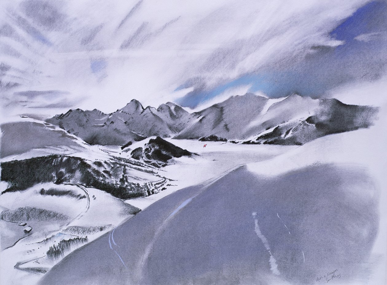 Alpes et nuages, 2003 (pasztell és vegyes technika, papír) alkotó: Simon Fletcher