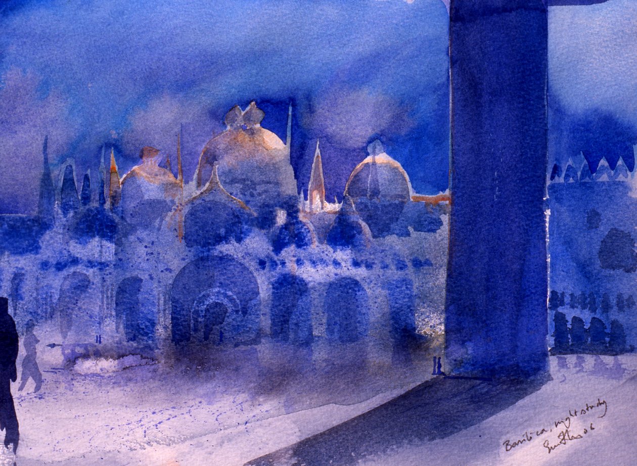 Bazilika, éjszakai tanulmány, 2006 (akvarell, papír) alkotó: Simon Fletcher