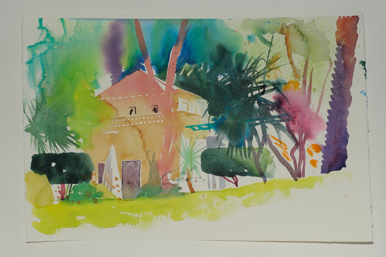 Dar Zemora Pavillion 2, 2010 (akvarell, papír) alkotó: Simon Fletcher