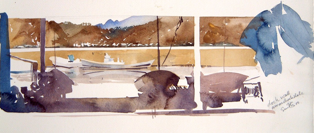 Dock Wall Amanohashidate, 2000 (akvarell) alkotó: Simon Fletcher